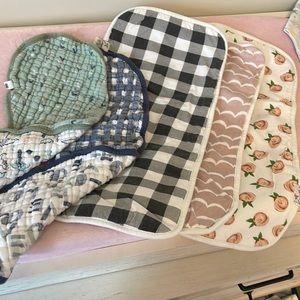 Copper Pearl and Aden & Anais burp cloths